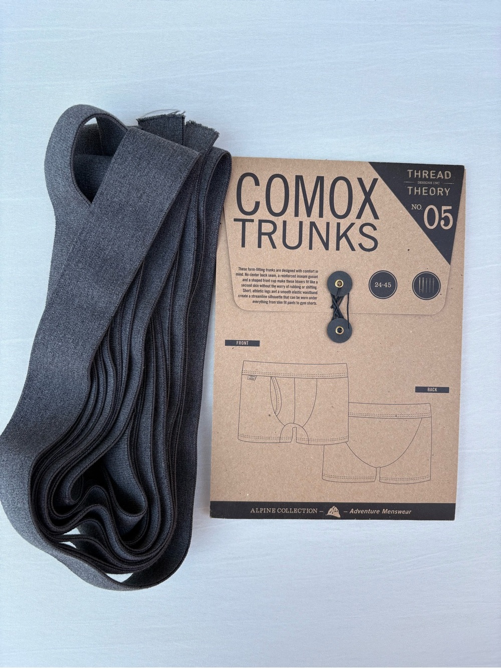 Thread Theory Comox Trunks Men Underwear Sewing Pattern & 5 Yds Elastic Bundle